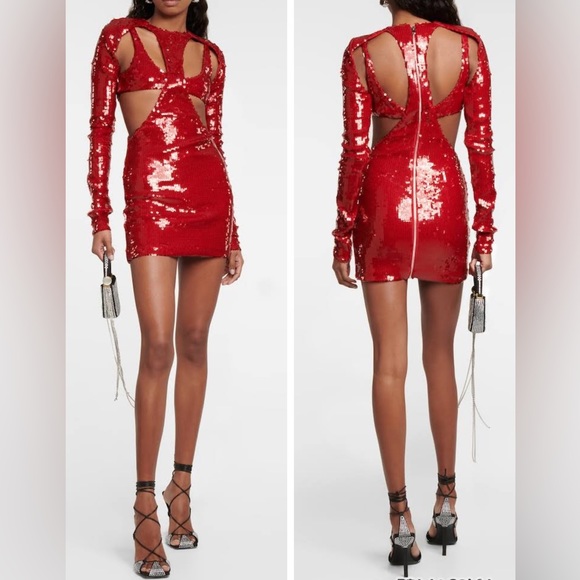 LaQuan Smith Sequined Cut-Out Mini Dress - Picture 11 of 13